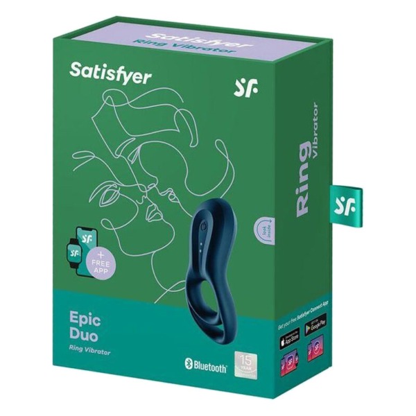 Satisfyer Connect: Epic Duo, Ring Vibrator, blue Blå