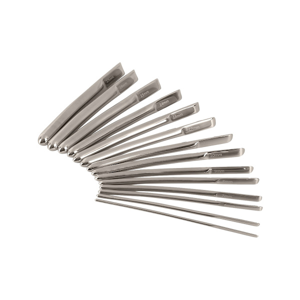 PenisPlug: 14-Piece Dilator Set, 4 - 17 mm Silver