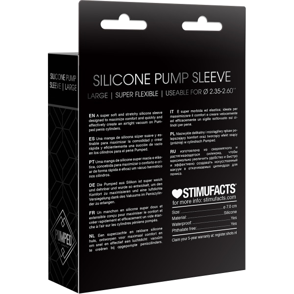 Pumped: Silicone Pump Sleeve, large, svart Svart