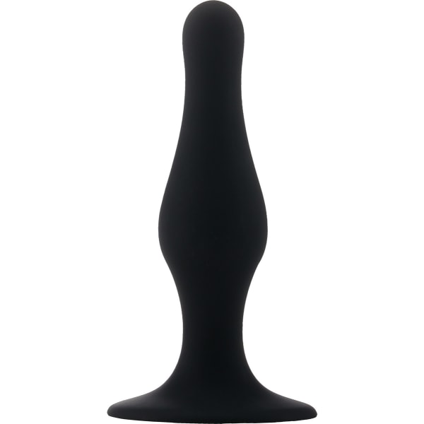 Shots Toys: Butt Plug with Suction Cup, medium, black Svart