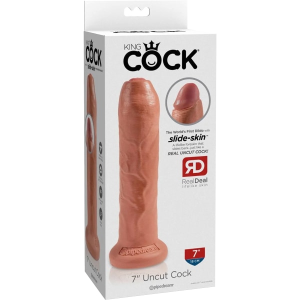 Pipedream: King Cock, Uncut Cock Dildo Ljus hudfärg 7 tum