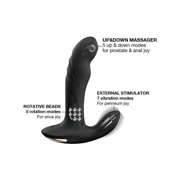 Marc Dorcel: Multi P-Joy, Remote Prostate Massager Svart