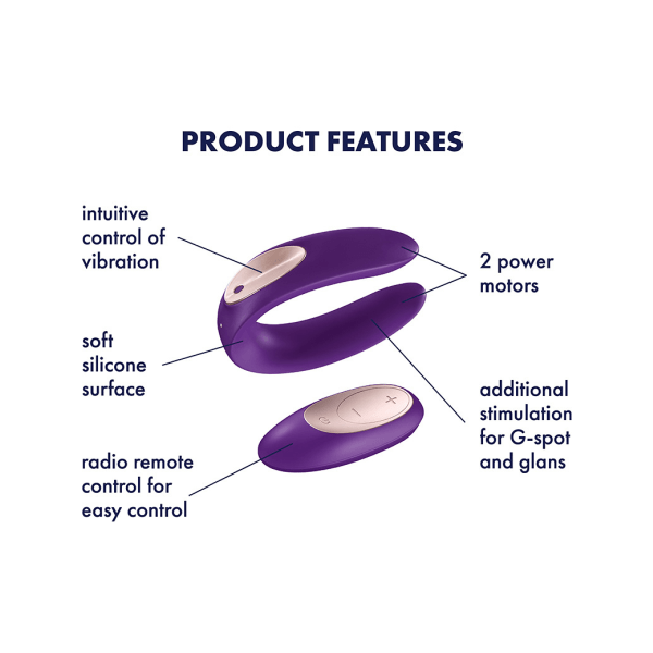 Satisfyer: Double Plus Remote, Partner Vibrator Lila