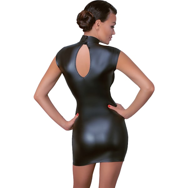 Cottelli Party: Matte Look Dress with Powernet Svart M