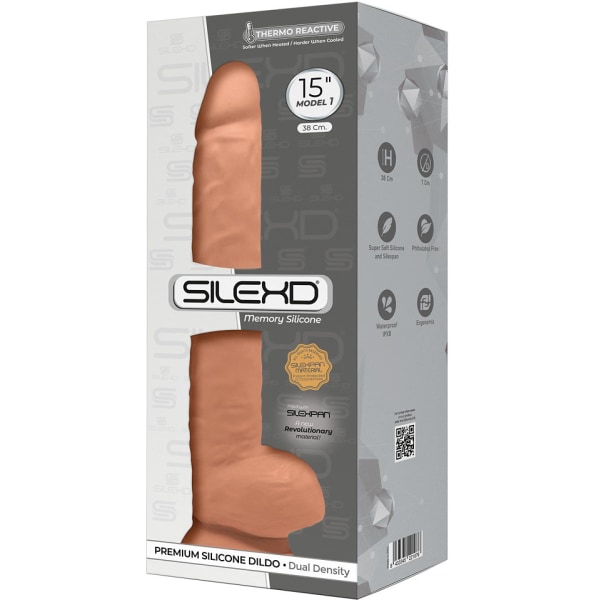 Silexd: Premium Silicone Dildo Ljus hudfärg 38 cm