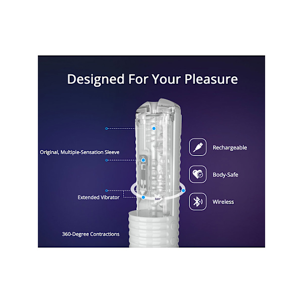 Lovense: Max 2, Bluetooth Masturbator Transparent, Vit