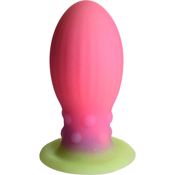 Creature Cocks: Xeno Egg, Glow in the Dark Silicone XL Egg Grön, Lila, Rosa, Självlysande