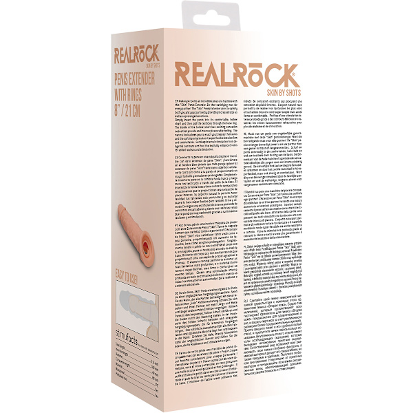 RealRock Skin: Penis Extender Ljus hudfärg 21 cm