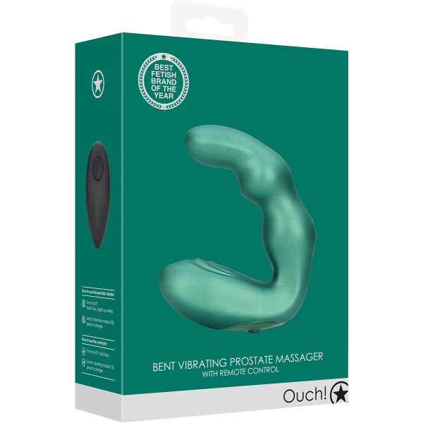 Ouch!: Bent Vibrating Prostate Massager with Remote Grön