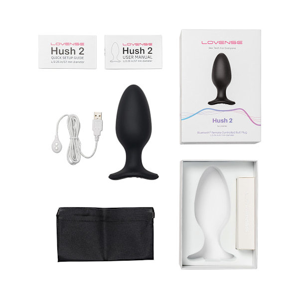 Lovense: Hush 2, Bluetooth Butt Plug Svart