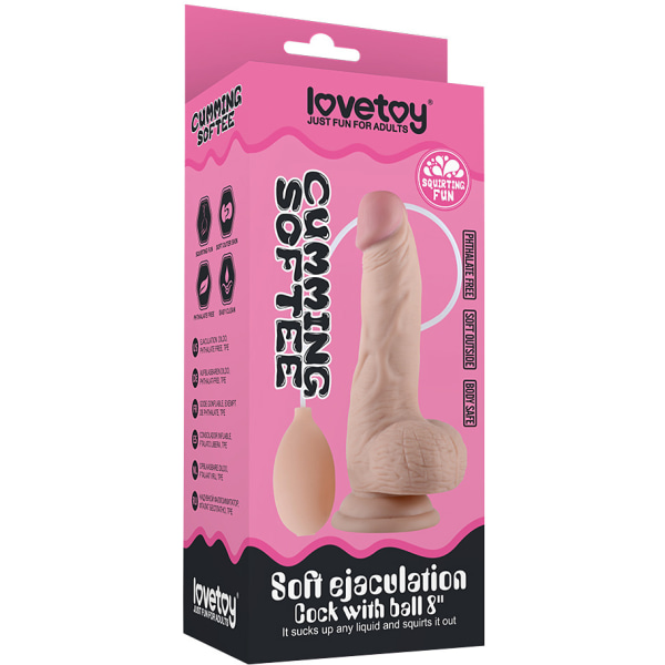 LoveToy: Blød Ejakulation Cock Ljus hudfärg 20 cm