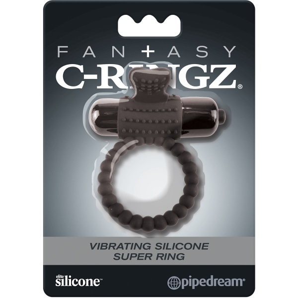 Pipedream C-Ringz: Vibrating Silicone Super Ring Svart