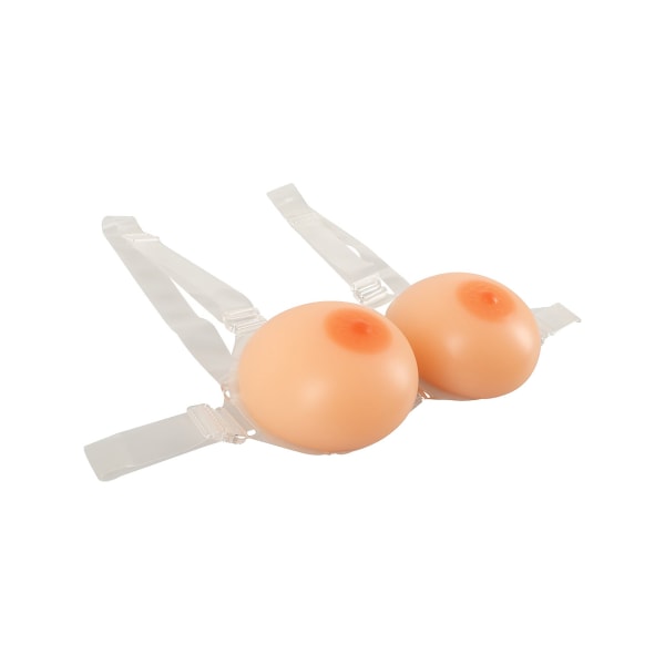 Cottlelli Collection: Strap-On Silicone Breasts Ljus hudfärg, Transparent