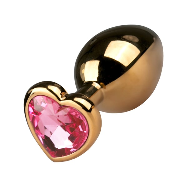 EasyToys: Metal Buttplug med Hjerte Guld, Rosa Medium