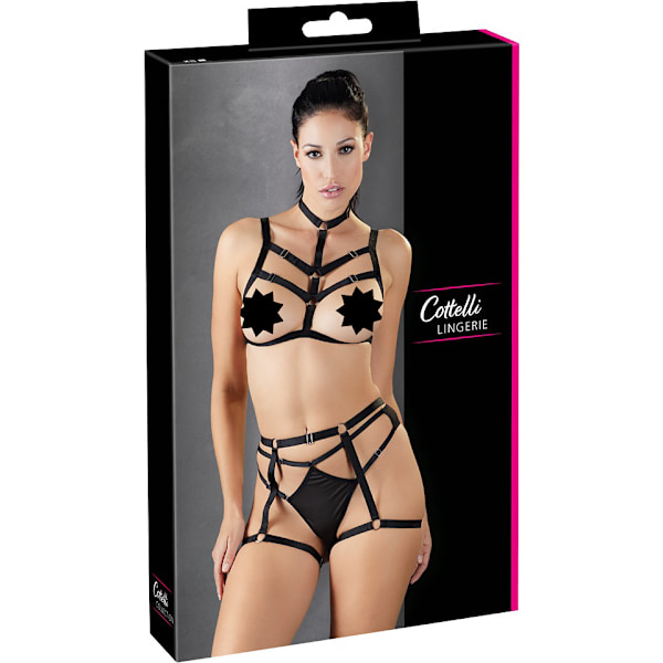 Cottelli Lingerie: Harness Set Svart one size