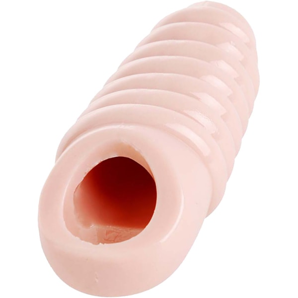 Size Matters: Ribbed Penis Enhancer Sheath Ljus hudfärg