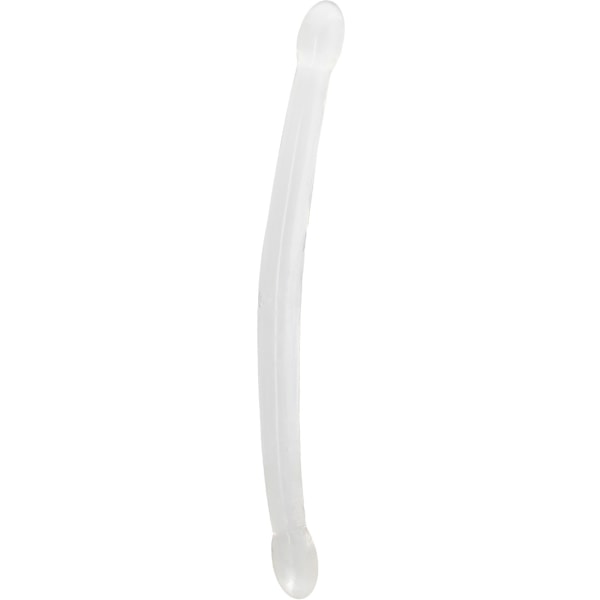 RealRock: Crystal Clear Non Realistic Double Dildo, 42 cm Transparent