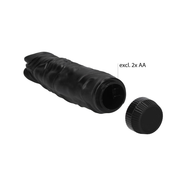Shots Toys: Realistic Multispeed Vibrator, 23 cm, svart Svart