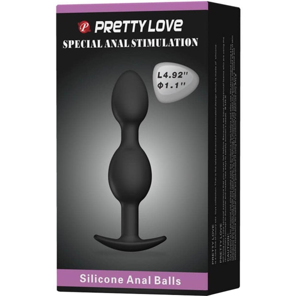 Pretty Love: Silicone Anal Balls Svart