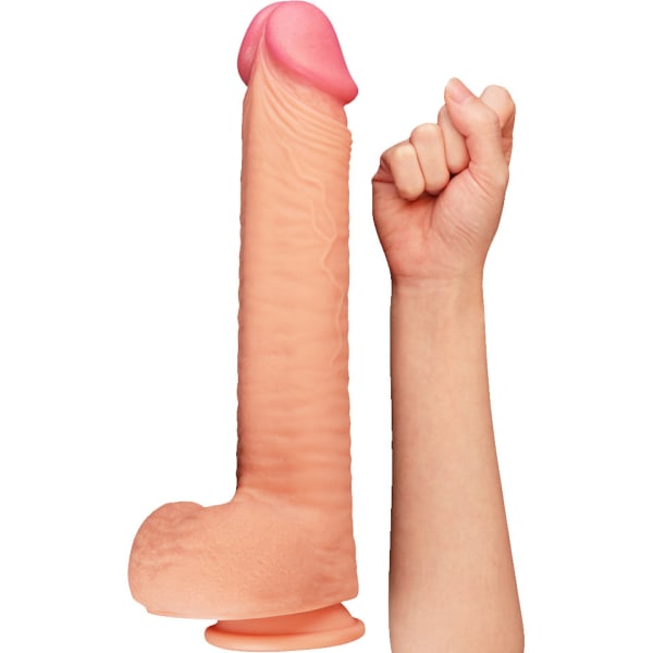 LoveToy: Dual-Layered Silicone Cock Ljus hudfärg 30.5 cm