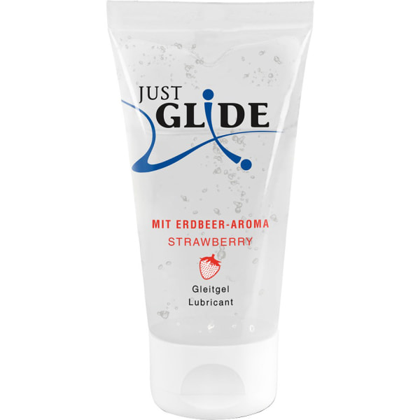 Just Glide: Strawberry, Vattenbaserat Glidmedel, 50 ml Transparent