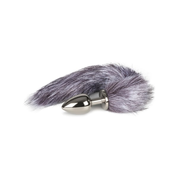 EasyToys: Fox Tail Plug No. 4, large, silver/grå Grå, Silver