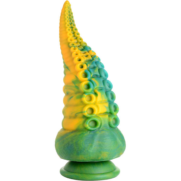 Creature Cocks: Monstropus, Tentacled Monster Silicone Dildo Grön, Gul, Turkos