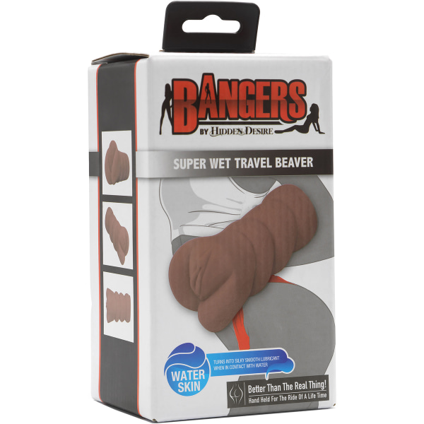 Hidden Desire: Bangers, Super Wet Travel Beaver Mörk hudfärg