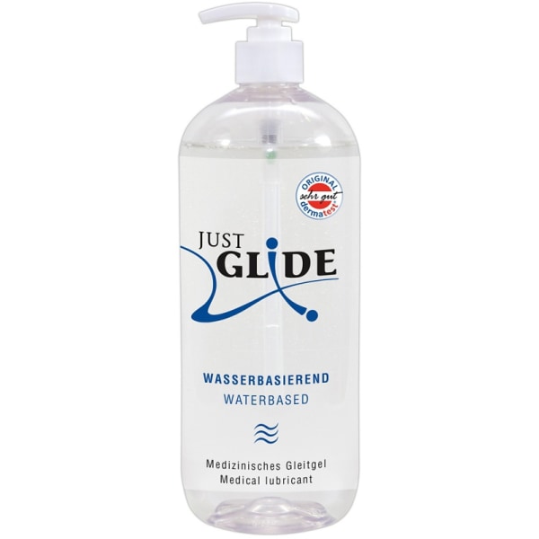 Just Glide: Vattenbaserat Glidmedel, 1000 ml Transparent
