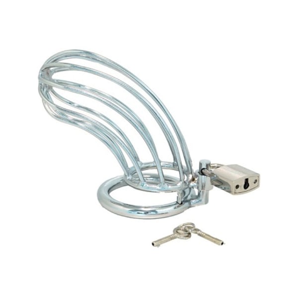 Rimba: Male Chastity Device with Padlock Silver