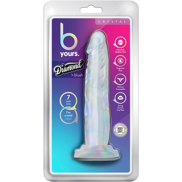 B Yours: Diamond Crystal Dildo, 19 cm, läpinäkyvä Transparent
