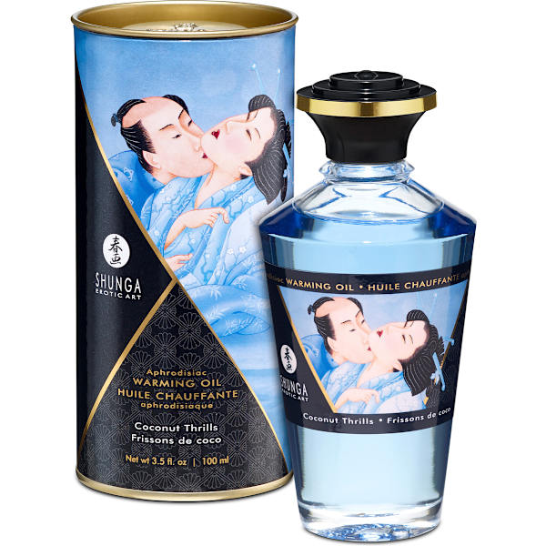 Shunga: Aphrodisiac Warming Oil, Coconut Thrills, 100 ml Blå