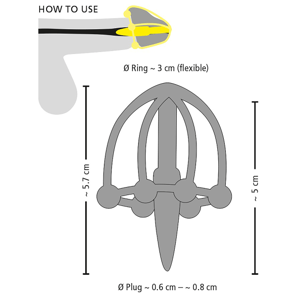 You2Toys: Penis Plug med Glansbur Svart