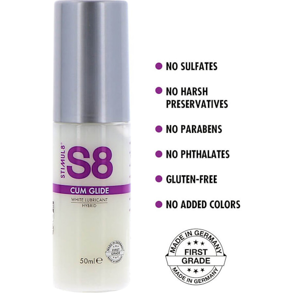 Stimul8: S8 Cum Glide, White Hybrid Lubricant, 50 ml Vit