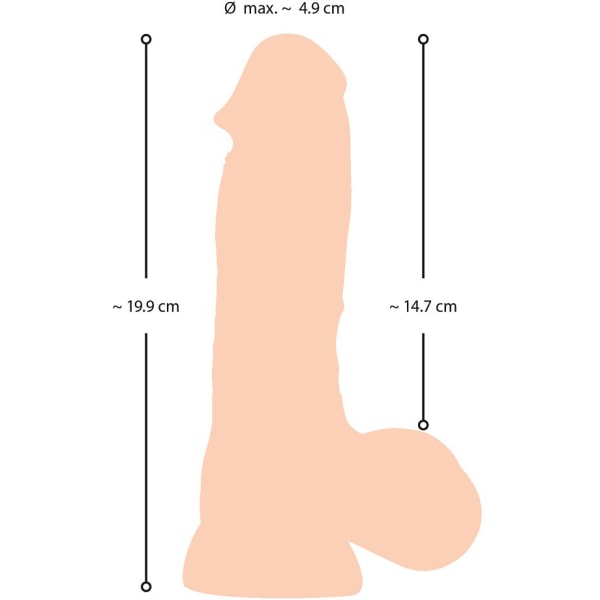 Nature Skin: Dildo med bevægelig hud, 20 cm Ljus hudfärg