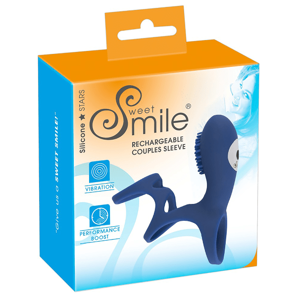 Sweet Smile: Rechargeable Couples Sleeve, blue Blå