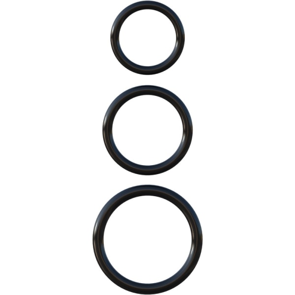 Pipedream C-Ringz: Silicone 3-Ring Stamina Set Svart