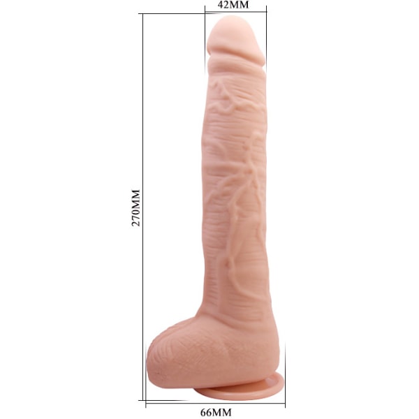 Beautiful Dick: Realistisk Dildo med Sugpropp, 27 cm Ljus hudfärg