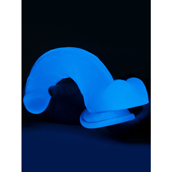 LoveToy: Lumino Play, Självlysande Dildo, 19 cm Självlysande, Transparent