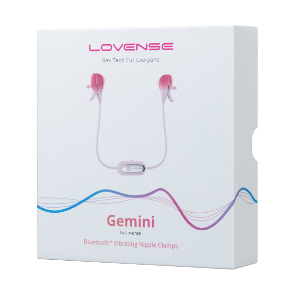 Lovense: Gemini, Bluetooth Vibrating Nipple Clamps Rosa