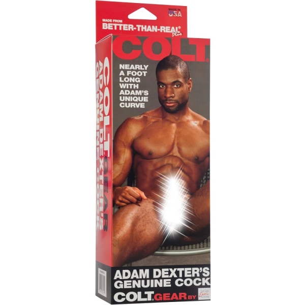 Colt Gear: Adam Dexter's Genuine Cock, 28 cm Mörk hudfärg