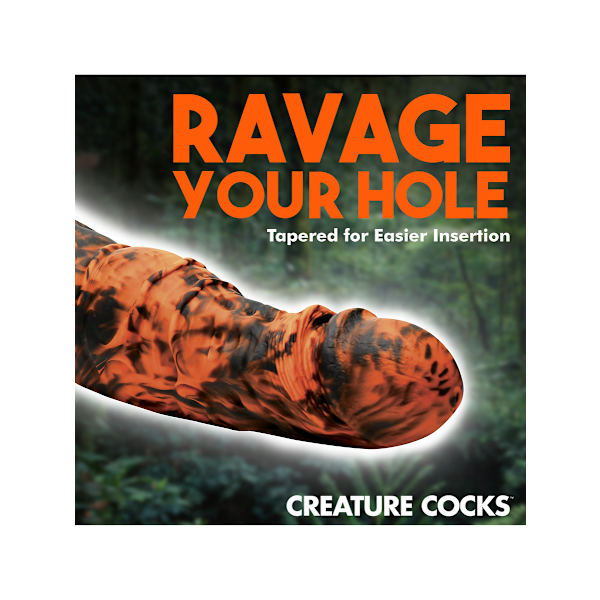 Creature Cocks: Sabretooth, Silicone Dildo Orange, Svart