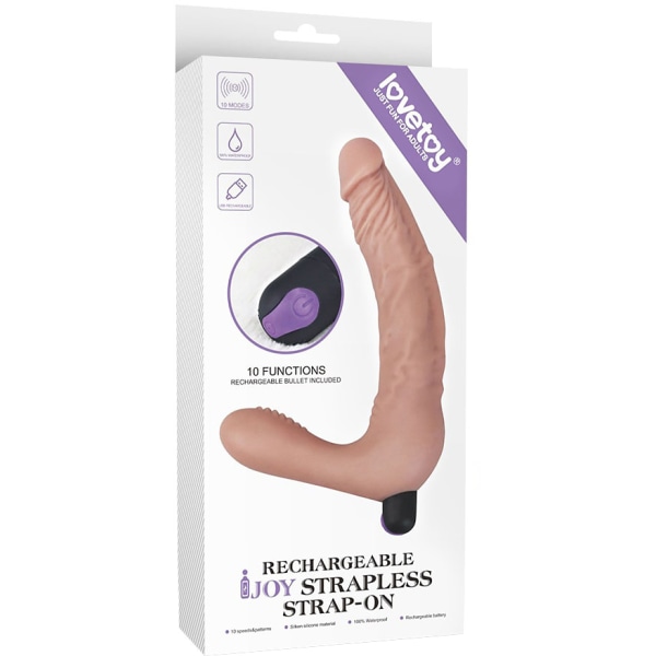 LoveToy: Rechargeable IJOY Strapless Strap-On Ljus hudfärg