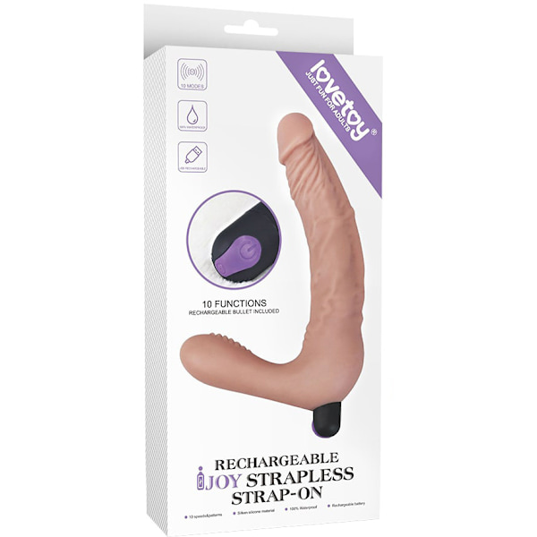 LoveToy: Rechargeable IJOY Strapless Strap-On Ljus hudfärg