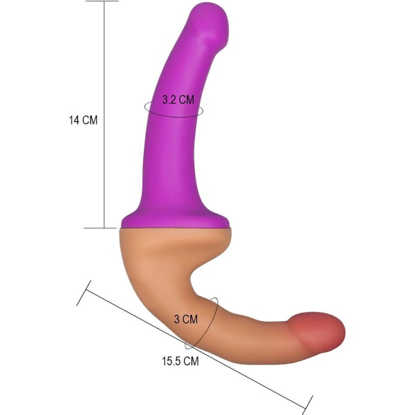 LoveToy: Holy Dong, Double-Ended Strap-On Dildo Lila, Ljus hudfärg