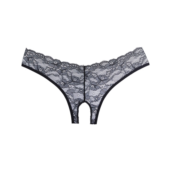 Allure Adore: Crotchless Lace-Panties, black, One Size Svart one size