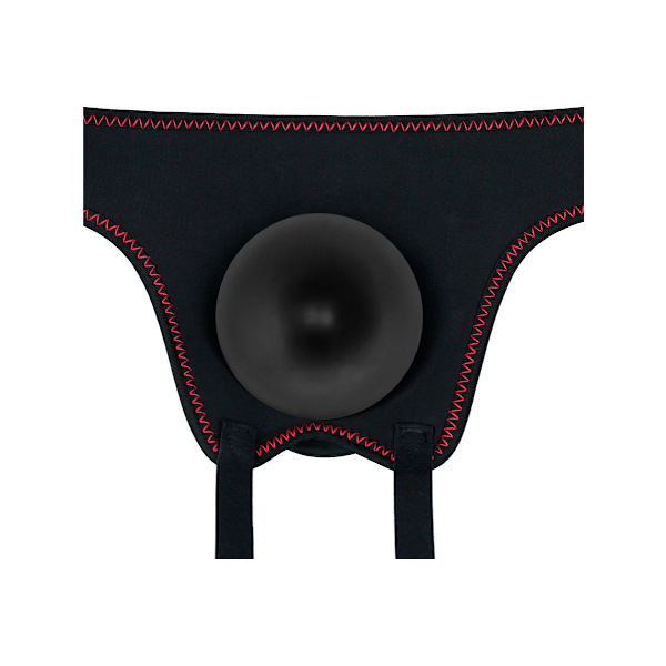 LoveToy: Vibrating Easy StrapOn Set, 18 cm Mörk hudfärg, Svart