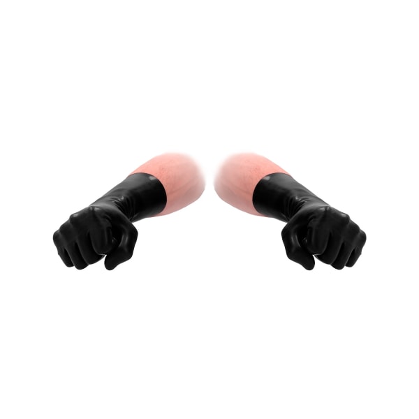 Fistit: Latex Short Gloves, svart Svart