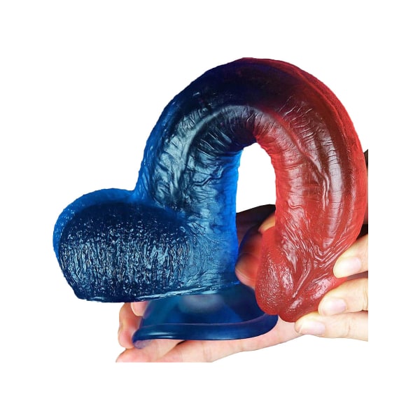 LoveToy: Dazzle Studs Dildo, 23 cm Blå, Röd