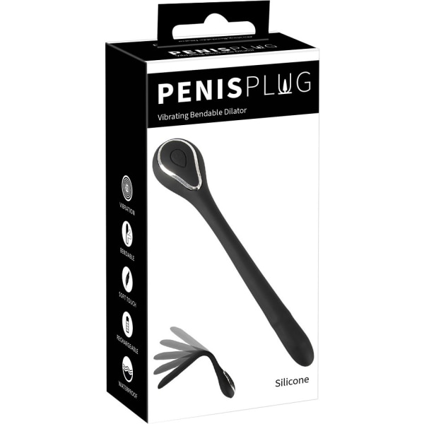 PenisPlug: Vibrating Bendable Dilator Svart
